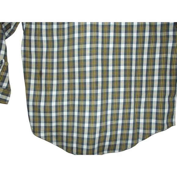 Levis Shirt Mens Size Large Plaid Button-Up Long Sleeve Brown Blue Yellow - Picture 10 of 11